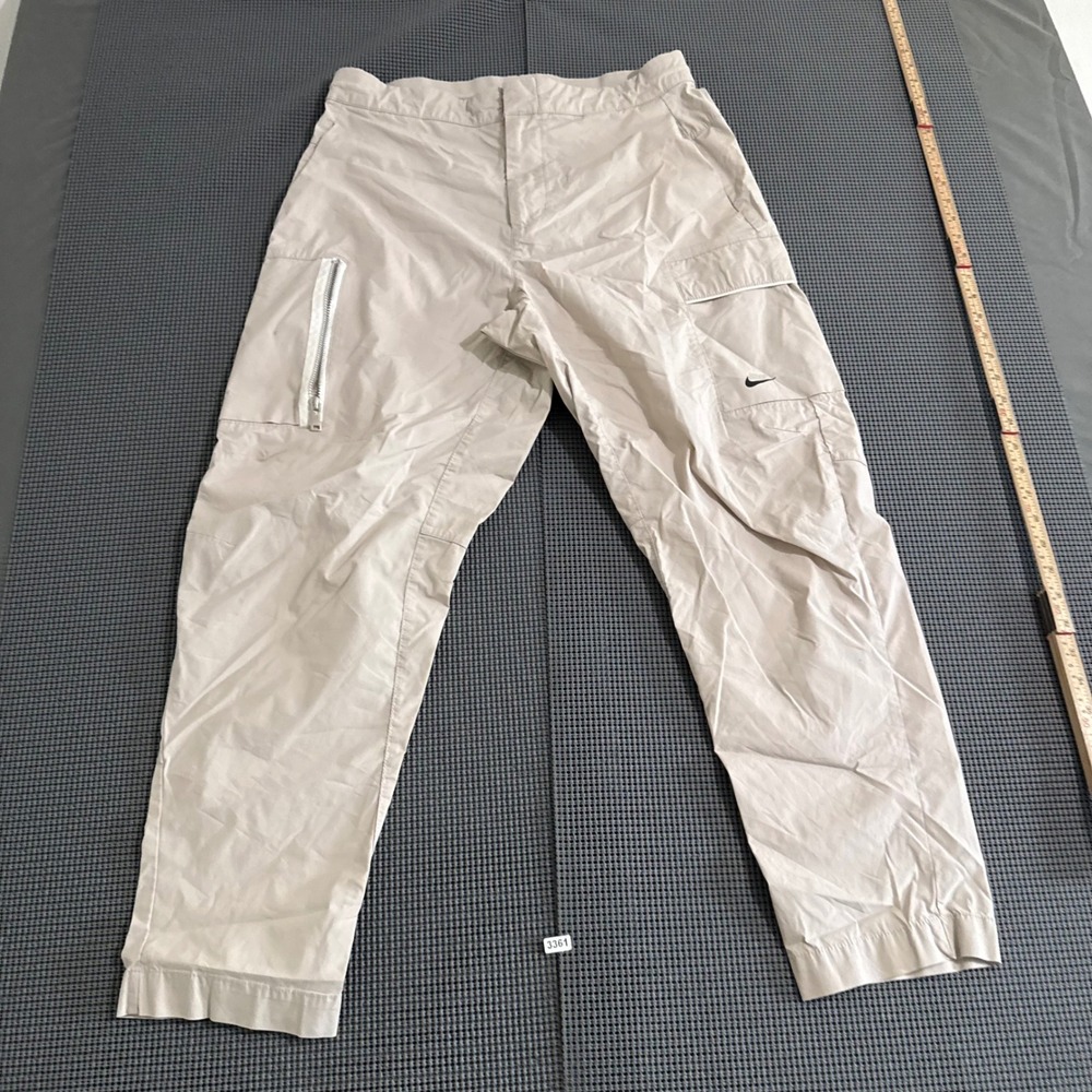 Nike Men Tan Cargo Pants Size 32 M Utility Zipper Pockets Tapered